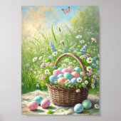 Affiche de printemps Panier de Pâques | Art mural (Devant)