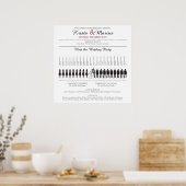 Affiche de programme de mariage à silhouettes simp (Cuisine)
