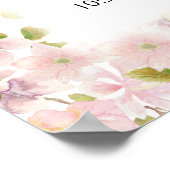 Affiche de programme de mariage floral Magnolia Ro (Coin)