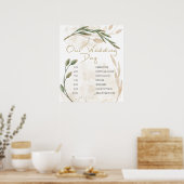 Affiche de programme de mariage floral vert sauge  (Cuisine)