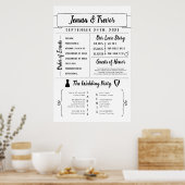 Affiche de programme de mariage rustique avec des  (Cuisine)