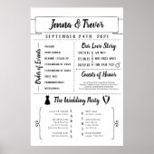 Affiche de programme de mariage rustique avec des  (Devant)