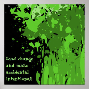 Affiche de projection de peinture verte motivante