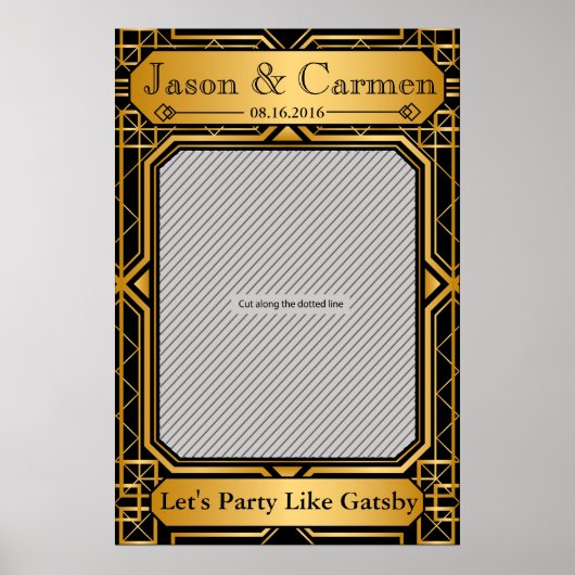 Affiche de prop de mariage Gatsby pour Photobooth (Devant)