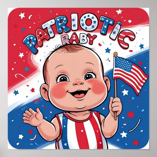 Affiche de Prop de Photo de Bébé Patriotique (Devant)