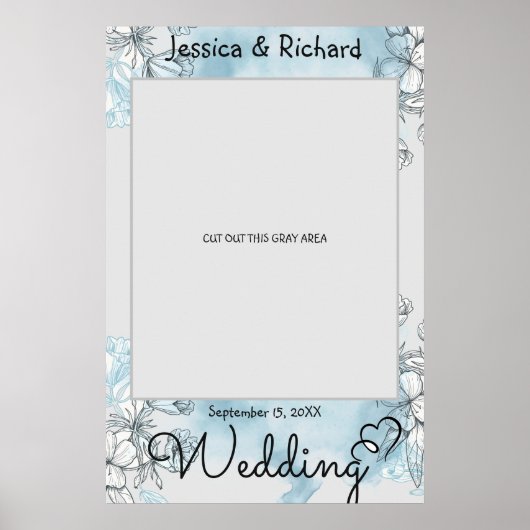 Affiche de prop de photo de mariage à l'aquarelle (Devant)