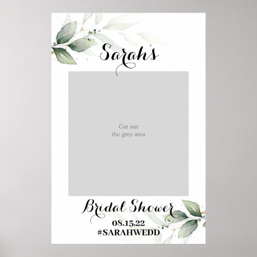 Affiche de Prop Photo de Baby Shower de Fleurs Sim (Devant)