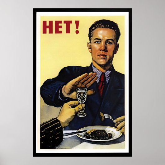 Affiche de propagande anti-alcool soviétique – Cui (Devant)