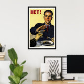 Affiche de propagande anti-alcool soviétique – Cui (Bureau à domicile)
