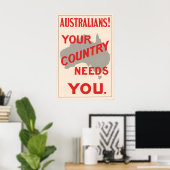 Affiche de propagande australienne de la Seconde G (Bureau à domicile)
