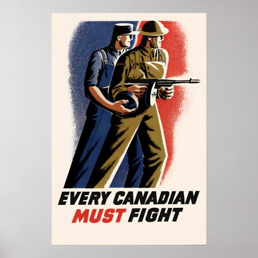 Affiche de propagande canadienne de la Seconde Gue (Devant)