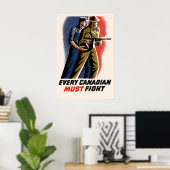 Affiche de propagande canadienne de la Seconde Gue (Bureau à domicile)