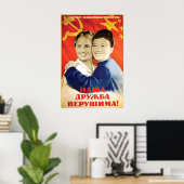 Affiche de propagande -Chinois SoviétiqueRusse Not (Bureau à domicile)