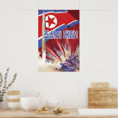Affiche de propagande Corée du Nord la réponse de (Cuisine)