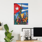 Affiche de propagande Cuba Dix ans de révolution (Bureau à domicile)