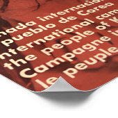 Affiche de propagande Cuba Solidarité avec la Coré (Coin)