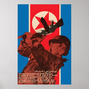 Affiche de propagande Cuba Solidarité avec la Coré