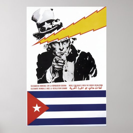 Affiche de propagande Cuba Solidarité mondiale ave (Devant)