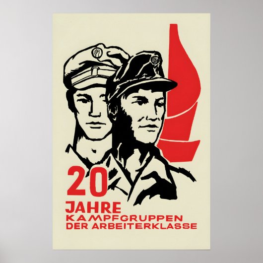 Affiche de propagande d'Allemagne de l'Est 20 ans (Devant)