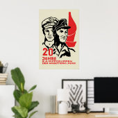 Affiche de propagande d'Allemagne de l'Est 20 ans (Bureau à domicile)