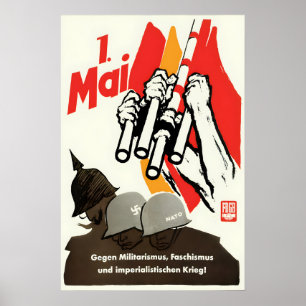 Affiche de propagande d'Allemagne de l'Est FDGB 1e