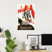 Affiche de propagande d'Allemagne de l'Est FDGB 1e (Bureau à domicile)