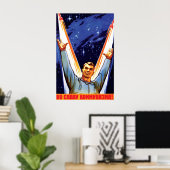Affiche de propagande de la course spatiale soviét (Bureau à domicile)
