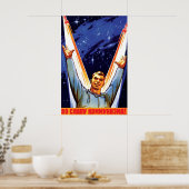 Affiche de propagande de la course spatiale soviét (Cuisine)