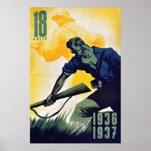 Affiche de propagande de la guerre civile espagnol