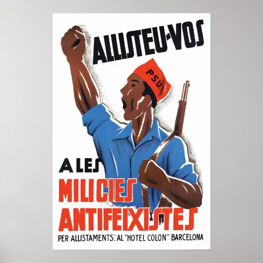 Affiche de propagande de la guerre civile espagnol (Devant)