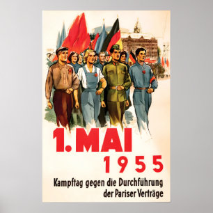 Affiche de propagande de la RDA Fête du Travail, 1