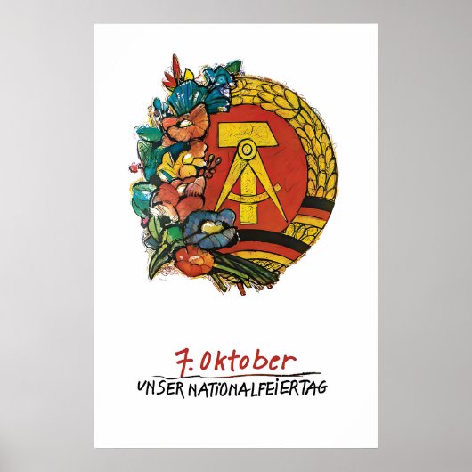 Affiche de propagande de la RDA Fête nationale d'A (Devant)