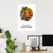 Affiche de propagande de la RDA Fête nationale d'A (Bureau à domicile)