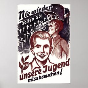 Affiche de propagande de la RDA Jamais ils n'abuse