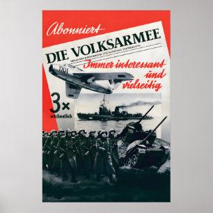 Affiche de propagande de la RDA L'armée populaire 