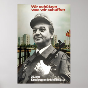 Affiche de propagande de la RDA Nous protégeons ce