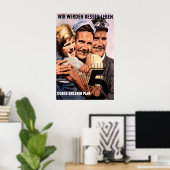 Affiche de propagande de la RDA Nous vivrons mieux (Bureau à domicile)