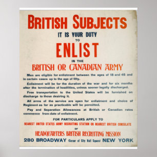 Affiche de propagande de l'armée britannique ou ca