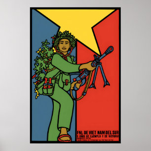 Affiche de propagande Guerre du Vietnam Sud Vietna