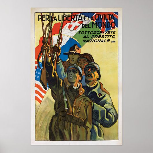 Affiche de propagande italienne de la Seconde Guer (Devant)