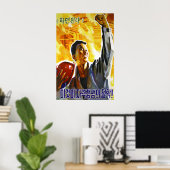 Affiche de propagande nord-coréenne, mur d'art du (Bureau à domicile)