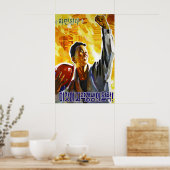 Affiche de propagande nord-coréenne, mur d'art du (Cuisine)