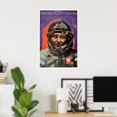 Affiche de propagande polonaise - Station spatiale (Bureau à domicile)