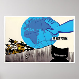 Affiche de propagande soviétique anti-guerre Pas d