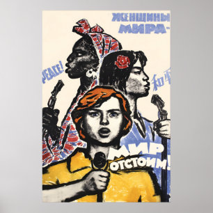 Affiche de propagande soviétique contre la race et
