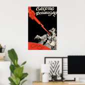 Affiche de propagande soviétique de la Seconde Gue (Bureau à domicile)