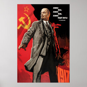 Affiche de propagande soviétique de Lénine, Vive L