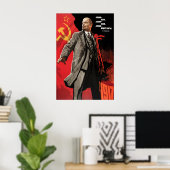 Affiche de propagande soviétique de Lénine, Vive L (Bureau à domicile)
