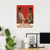 Affiche de propagande soviétique Joseph Staline (Bureau à domicile)