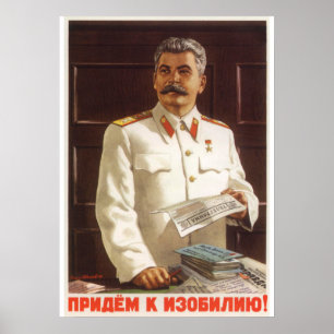 Affiche de propagande soviétique Joseph Staline